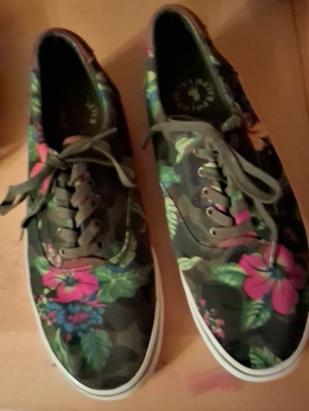 Polo by Ralph Lauren Black Floral Canvas Lace-Up Sneakers